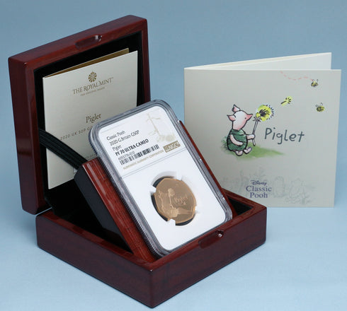 イギリス 2020年 くまのプーさん ピグレット 50ペンス金貨 PF70UCAM:6955776-010